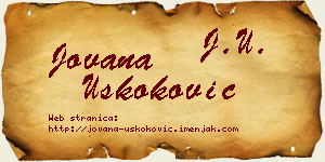 Jovana Uskoković vizit kartica